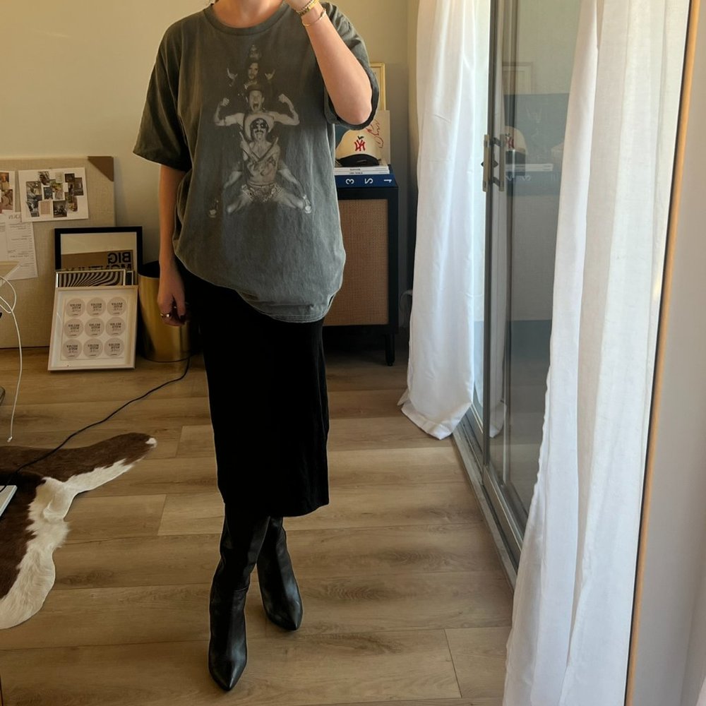 Reformation ribbed midi skirt